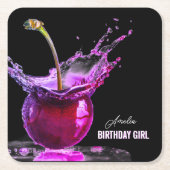 Neon Cherry gepersonaliseerd Kartonnen Onderzetters (Voorkant)