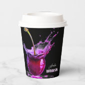 Neon Cherry gepersonaliseerd Papieren Bekers (Achterkant)