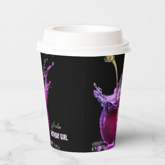 Neon Cherry gepersonaliseerd Papieren Bekers (Rechts)