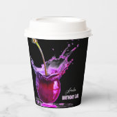 Neon Cherry gepersonaliseerd Papieren Bekers (Voorkant)