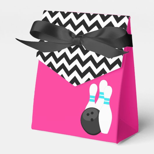 Neon Chevron Bowling Favor Dozen Bedankdoosjes (Voorkant Zijde)