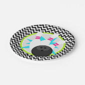 Neon Chevron Bowling Papieren Borden Bordje (Gekanteld)