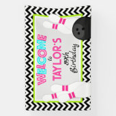 Neon Chevron Bowling Verjaardagsbanner Spandoek (Verticaal)