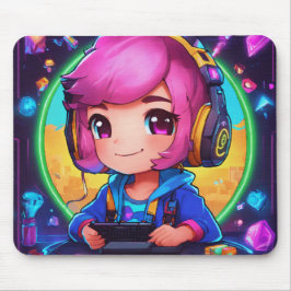 Neon Chibi Gamer Learning Design Muismat