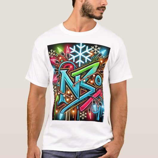Neon Christmas Lights T-shirt (Voorkant)