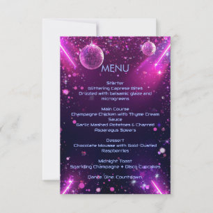 Neon Chrome Oud en Nieuw Menu Y2K Holografisch