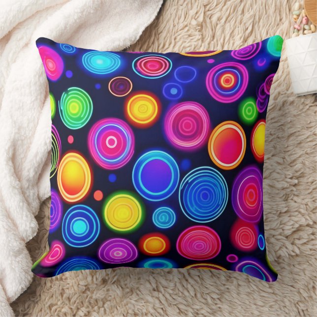 Neon Circle-burst Kussen (Deken)