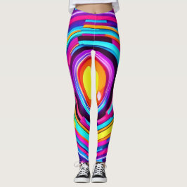 Neon Circle Vortex Pattern Leggings