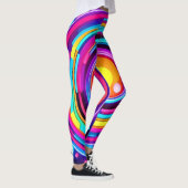 Neon Circle Vortex Pattern Leggings (Rechts)