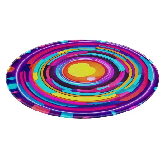 Neon Circle Vortex Pattern Snijplank (Hoek)
