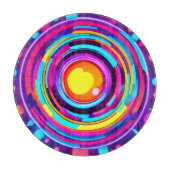 Neon Circle Vortex Pattern Snijplank (Voorkant)