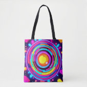 Neon Circle Vortex Pattern Tote Bag (Voorkant)
