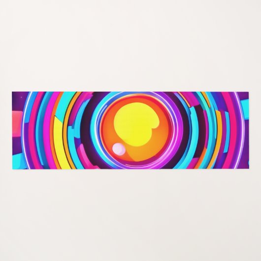 Neon Circle Vortex Pattern Yogamat (Achterkant (horizontaal))