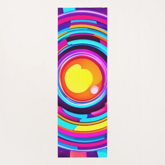 Neon Circle Vortex Pattern Yogamat (Achterkant)