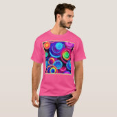 Neon Circles Abstracte kunst T-shirt (Voorkant volledig)