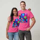 Neon Circles Abstracte kunst T-shirt (Unisex)