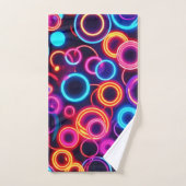 Neon Circles: een levendig visueel feest Bad Handdoek (Handdoek)