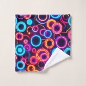 Neon Circles: een levendig visueel feest Bad Handdoek (Wasdoekje)