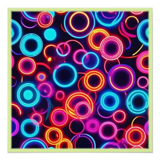 Neon Circles: een levendig visueel feest Perfect Poster (Voorkant)