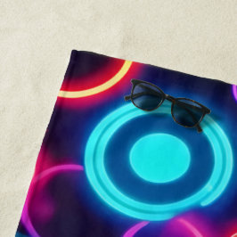 Neon Circles: een levendig visueel feest Strandlaken