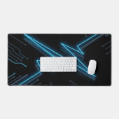 Neon Circuit Pulse Futuristisch Gaming Bureaumat (Keyboard & Muis)