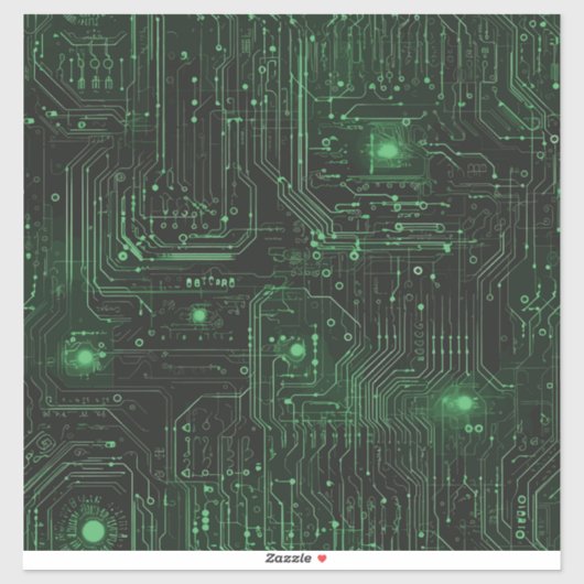 Neon Circuit Vinyl Sticker (Vel)