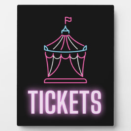 Neon Circus Tent Kaartjes Tafelmodel Fotoplaat