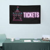 Neon Circus Tent Tickets binnenste vinylbord Spandoek (Beurs)