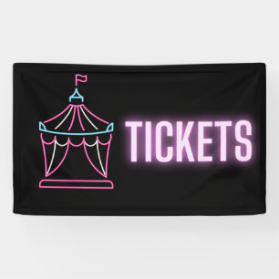 Neon Circus Tent Tickets binnenste vinylbord Spandoek
