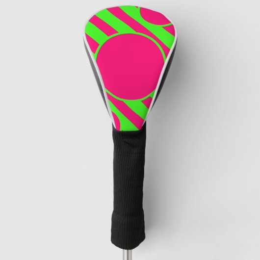 Neon Cirkel Streep Golf Head Cover – Aanpasbaar (Voorkant)