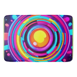 Neon Cirkel Vortex Patroon Badmat