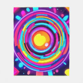 Neon Cirkel Vortex Patroon Fleece Deken (Voorkant)