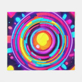Neon Cirkel Vortex Patroon Fleece Deken (Voorkant (Horizontaal))