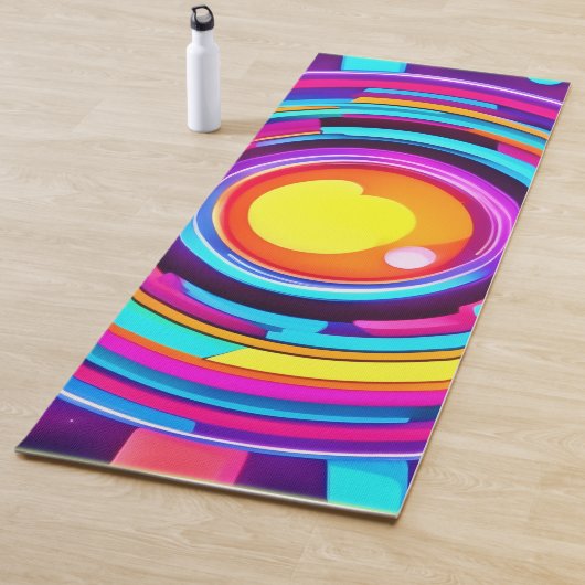 Neon Cirkel Wervelwind Patroon Yogamat (In situ)