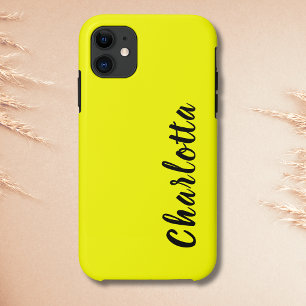 Neon Citroen Effen Kleur Aangepaste Personalisee Case-Mate iPhone Case