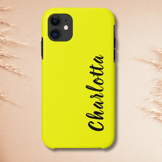 Neon Citroen Effen Kleur | Aangepaste Personalisee Case-Mate iPhone Case