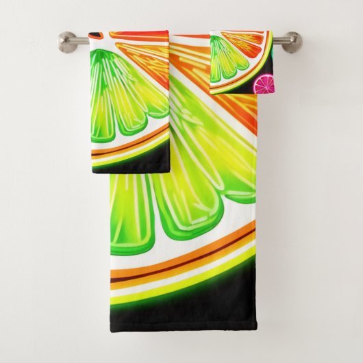 Neon Citrus Fruit Fiesta Bad Handdoek (Insitu)