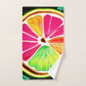 Neon Citrus Fruit Fiesta Bad Handdoek (Handdoek)