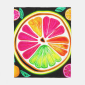 Neon Citrus Fruit Fiesta Fleece Deken (Voorkant)
