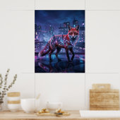 Neon City Fox Mirage Poster (Keuken)