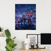 Neon City Fox Mirage Poster (Thuiskantoor)