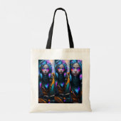 Neon City Girl Canvas tas (Achterkant)