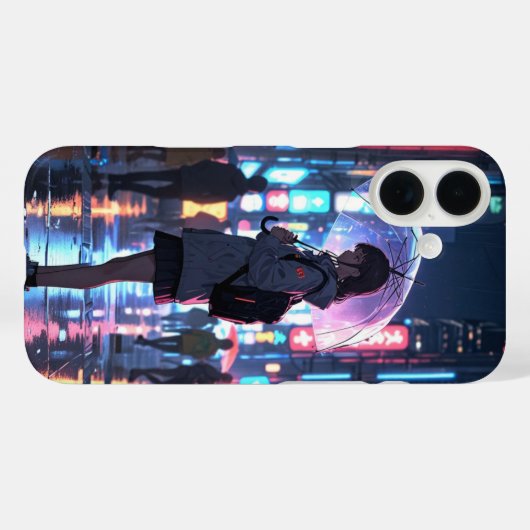 Neon City Girl Case-Mate iPhone Case (Achterkant (horizontaal))
