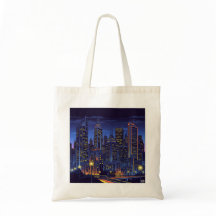 Neon City Nights - Futuristische Skyline Art Canva