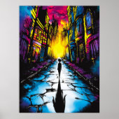 Neon City Shadows – Surrealistische stedelijke Dre Poster (Voorkant)