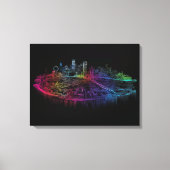 Neon City skyline Canvas Afdruk (Voorkant)