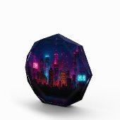 Neon City Skyline: Retro-Futurism Fotoblokken (Rechts)