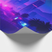 Neon City Synthwave Sunset XL Area Rug Cadeaupapier (Hoek)