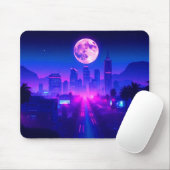 Neon City Synthwave Sunset XL Gaming Bureaumat Muismat (Met muis)