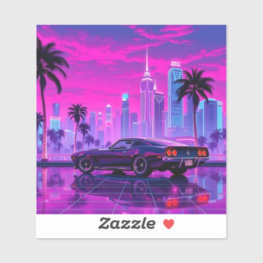 Neon City Tour met auto nr. 1 Sticker (Vel)